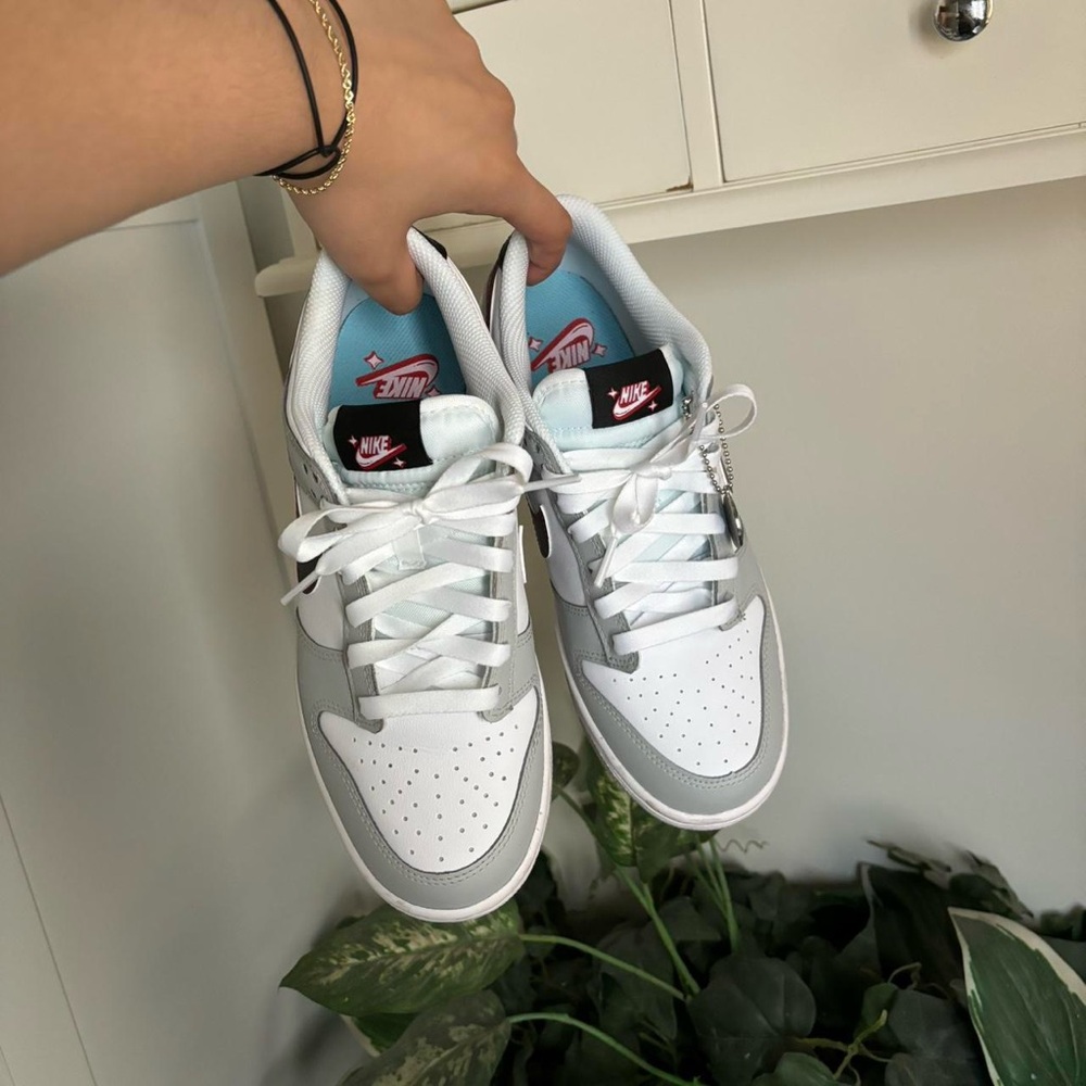 Authentic Nike dunks grey fog lottery edition with scratch off charm